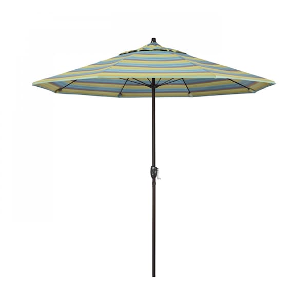 California Umbrella 7.5' Bronze Aluminum Market Patio Umbrella, Sunbrella Astoria Lagoon 194061336397 - main